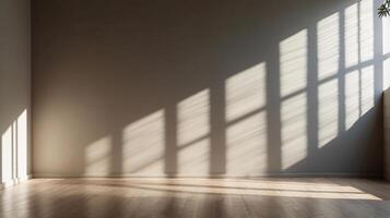 Minimal product placement background with shadow on wall. Creative product platform stage mockup. photo