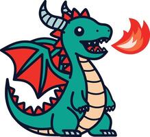 Dragon cartoon character illustrations vector