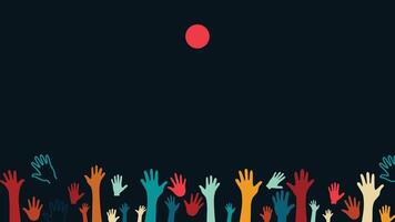 Diversity simple style dark blue background vector