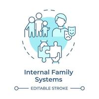 Internal family systems soft blue concept icon. Communication skills, personality disorder. Round shape line illustration. Abstract idea. Graphic design. Easy to use in infographic, presentation vector