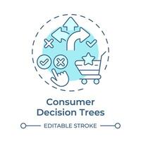 Consumer decision trees soft blue concept icon. Goods organization. Products hierarchy. Retail industry. Round shape line illustration. Abstract idea. Graphic design. Easy to use in presentation vector