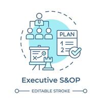 Executive SOP soft blue concept icon. Business team meeting. Strategic planning. Project management. Round shape line illustration. Abstract idea. Graphic design. Easy to use article vector