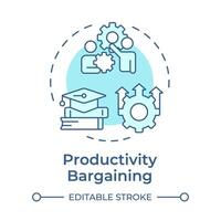 Productivity bargaining soft blue concept icon. Labor organization, efficiency control. Round shape line illustration. Abstract idea. Graphic design. Easy to use in infographic, presentation vector