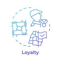 Soldiers loyalty blue gradient concept icon. Army moral values. Military personnel teamwork. Round shape line illustration. Abstract idea. Graphic design. Easy to use in infographic, presentation vector
