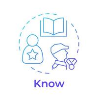 Know military philosophy blue gradient concept icon. Tactical leadership, strategy planning. Round shape line illustration. Abstract idea. Graphic design. Easy to use in infographic, presentation vector