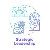 Strategic leadership blue gradient concept icon. Longterm planning, military command. Round shape line illustration. Abstract idea. Graphic design. Easy to use in infographic, presentation vector