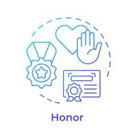 Soldiers honor blue gradient concept icon. Selfless military service. Allegiance philosophy. Round shape line illustration. Abstract idea. Graphic design. Easy to use in infographic, presentation vector