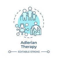 Adlerian therapy soft blue concept icon. Communication psychotherapy, psychologist. Round shape line illustration. Abstract idea. Graphic design. Easy to use in infographic, presentation vector