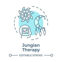 Jungian therapy soft blue concept icon. Analytical psychology, dream analysis. Round shape line illustration. Abstract idea. Graphic design. Easy to use in infographic, presentation vector