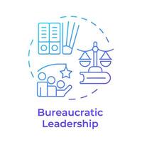 Bureaucratic leadership blue gradient concept icon. Policy guidelines. Teamwork organization. Round shape line illustration. Abstract idea. Graphic design. Easy to use in infographic, presentation vector