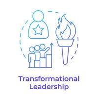 Transformational leadership blue gradient concept icon. Personal growth. Team members cooperation. Round shape line illustration. Abstract idea. Graphic design. Easy to use in infographic vector