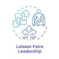 Laissez-Faire leadership blue gradient concept icon. Path choosing, task delegation. Round shape line illustration. Abstract idea. Graphic design. Easy to use in infographic, presentation vector