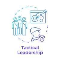 Tactical leadership blue gradient concept icon. Military service, strategy. Army job, soldiers. Round shape line illustration. Abstract idea. Graphic design. Easy to use in infographic, presentation vector