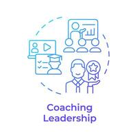 Coaching leadership blue gradient concept icon. Business coaching, mentoring. Learning guidance. Round shape line illustration. Abstract idea. Graphic design. Easy to use in infographic, presentation vector