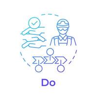 Do military philosophy blue gradient concept icon. Soldiers teamwork, collaboration. Round shape line illustration. Abstract idea. Graphic design. Easy to use in infographic, presentation vector