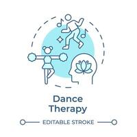 Dance therapy soft blue concept icon. Therapeutic approach, spiritual healing. Round shape line illustration. Abstract idea. Graphic design. Easy to use in infographic, presentation vector