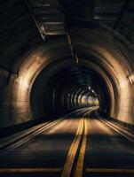 a long tunnel with a light at the end photo