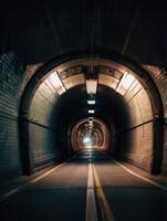 a long tunnel with a light at the end photo