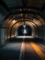 a long tunnel with a light at the end photo