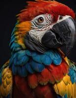 a close up of a colorful parrot photo