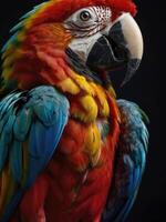 a close up of a colorful parrot photo