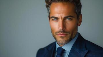 Portrait of a professional businessman on white studio background stock image. photo