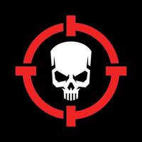 SKULL HEAD WITH SHOOTING MARK vector