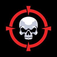 SKULL HEAD WITH SHOOTING MARK vector