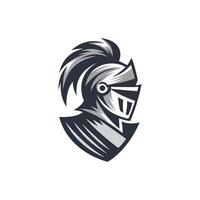 Knight helmet logo, A black and silver knight helmet logo vector