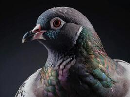 a close up of a pigeon photo