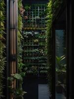 a vertical garden with plants and plants photo