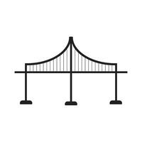 Bridge icon in flat style. Architecture and construction, modern building connection symbol sign vector