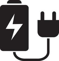 Battery charger icon. Battery charger cable symbol. Linear style sign for mobile concept and web design. Battery charger symbol illustration. vector