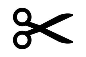 Scissors. Simple silhouette of open scissors. Scissors logo icon. Stock illustration isolated on white background. vector