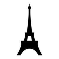 Eiffel tower in Paris, famous tourist sight, symbol and attraction in France, Europe, , illustration in black and white color, isolated on white background vector