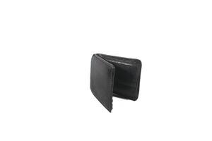 isolated black leather texture wallet with white background. Isolated background. Male purse photo