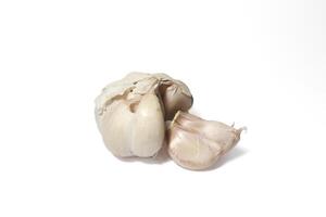 Isolated garlic. Raw garlic with segments isolated on white background photo