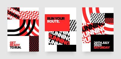 layout template design for run, championship or sports event. Poster design with abstract running track on stadium with lane. Design for flyer, poster, cover, brochure, banner or any layout. vector