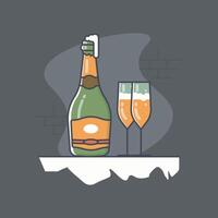 champagne beer and drink design concept art vector