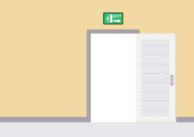 Exit door . free space for text. wallpaper. background. fire door . vector