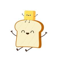 Bread and Butter character design. bread . vector