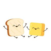Bread and Butter character design. bread . vector