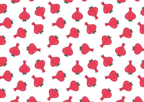 Onion pattern . Onion on white background. free space for text. copy space. vector