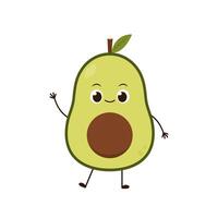 Avocado character design. avocado on white background. Avocado meditation. vector