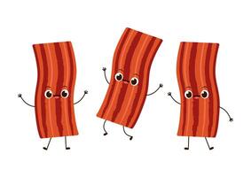 Bacon character design. Bacon cartoon on white background. vector