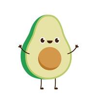 Avocado character design. avocado on white background. Avocado meditation. vector