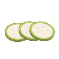 Zucchini sliced . Zucchini sliced on white background. vector