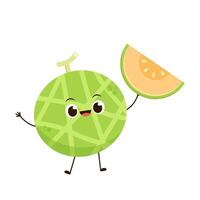 Melon character design. melon on white background. Melon cartoon. vector