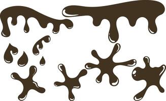 Set of chocolate drops and blots vector