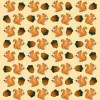 Squirrel pattern with acorns vector